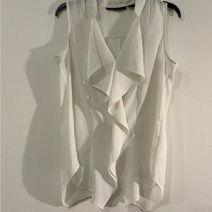 Elegant White Ruffle Blouse